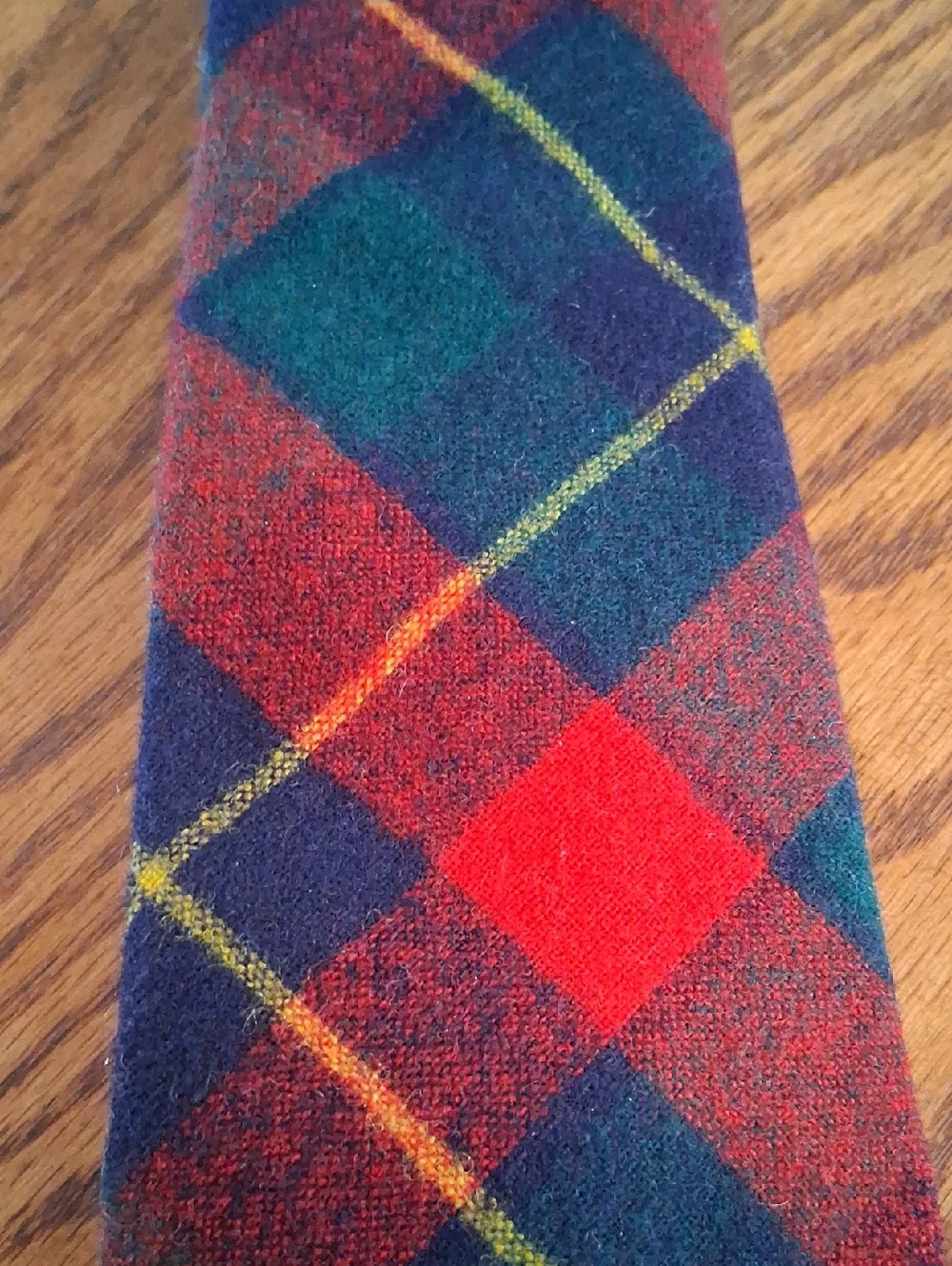 Vintage Pendleton Wool Classic Tartan Red Navy Yellow Plaid Neck Tie
